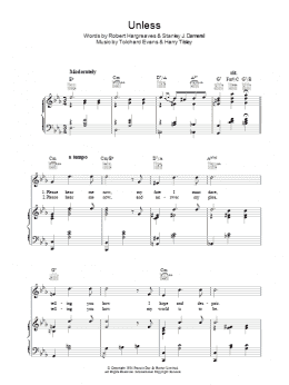page one of Unless (Piano, Vocal & Guitar Chords)