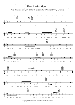 page one of Ever Lovin' Man (Lead Sheet / Fake Book)