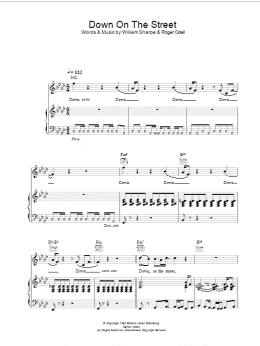 page one of Down On The Street (Piano, Vocal & Guitar Chords)