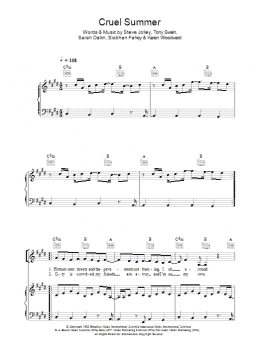 page one of Cruel Summer (Piano, Vocal & Guitar Chords)