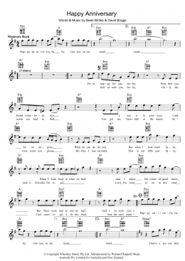 page one of Happy Anniversary (Lead Sheet / Fake Book)
