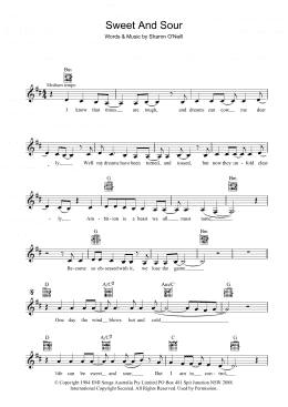 page one of Sweet And Sour (Lead Sheet / Fake Book)