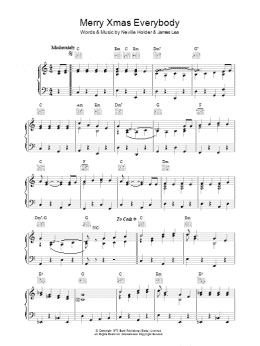 page one of Merry Xmas Everybody (Piano Solo)