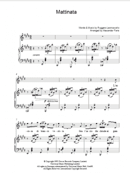 page one of Mattinata (Piano, Vocal & Guitar Chords)