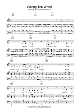 page one of Saving The World (Piano, Vocal & Guitar Chords)