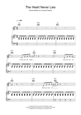 page one of The Heart Never Lies (Piano, Vocal & Guitar Chords)