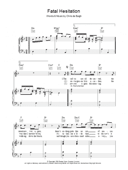 page one of Fatal Hesitation (Piano, Vocal & Guitar Chords)
