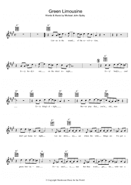page one of Green Limousine (Lead Sheet / Fake Book)