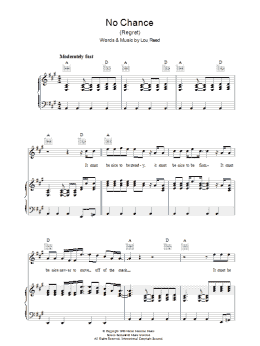 page one of No Chance (Piano, Vocal & Guitar Chords)