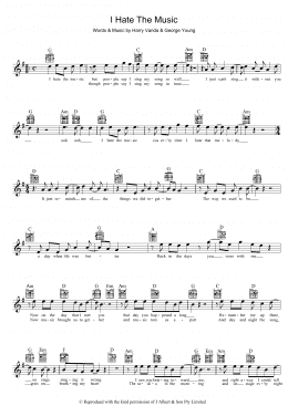 page one of I Hate The Music (Piano, Vocal & Guitar Chords)