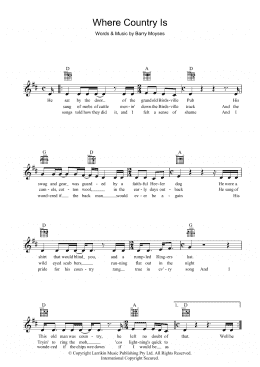 page one of Where Country Is (Lead Sheet / Fake Book)