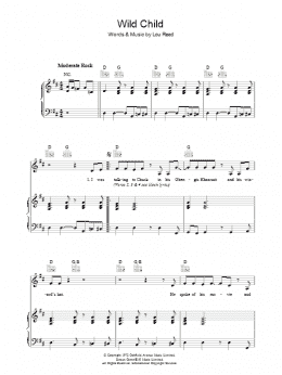 page one of Wild Child (Piano, Vocal & Guitar Chords)