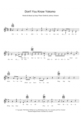 page one of Don't You Know Yokomo (Lead Sheet / Fake Book)