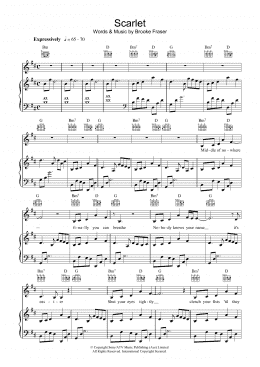 page one of Scarlet (Piano, Vocal & Guitar Chords)