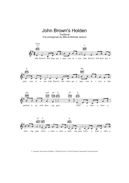 page one of John Brown's Holden (Lead Sheet / Fake Book)