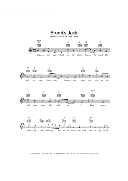 page one of Brumby Jack (Lead Sheet / Fake Book)