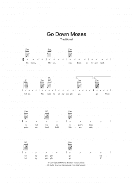 page one of Go Down Moses (Ukulele Chords/Lyrics)