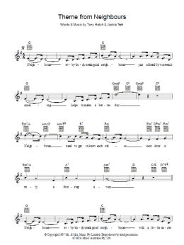 page one of Theme From Neighbours (Lead Sheet / Fake Book)