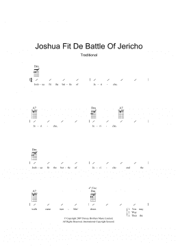 page one of Joshua Fit De Battle Of Jericho (Ukulele Chords/Lyrics)