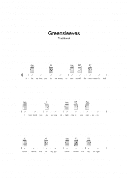 page one of Greensleeves (Ukulele Chords/Lyrics)