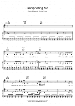 page one of Deciphering Me (Piano, Vocal & Guitar Chords)