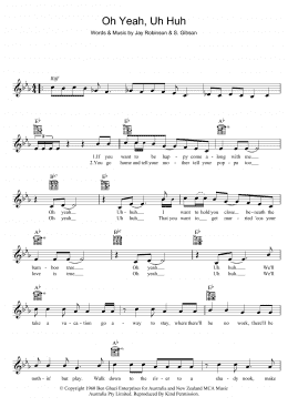page one of Oh Yeah, Uh Huh (Lead Sheet / Fake Book)