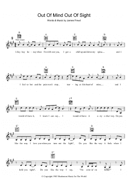 page one of Out Of Mind, Out Of Sight (Lead Sheet / Fake Book)