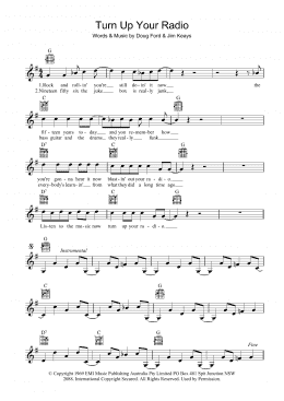 page one of Turn Up Your Radio (Lead Sheet / Fake Book)