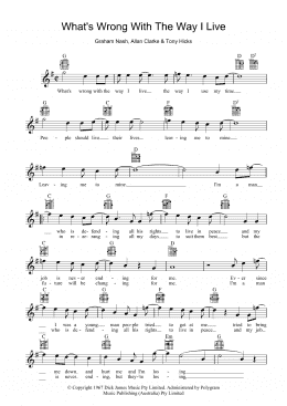 page one of What's Wrong With The Way I Live (Lead Sheet / Fake Book)
