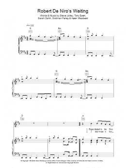 page one of Robert De Niro's Waiting (Piano, Vocal & Guitar Chords)