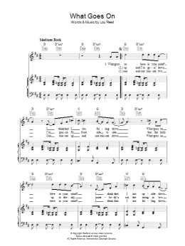 page one of What Goes On (Piano, Vocal & Guitar Chords)