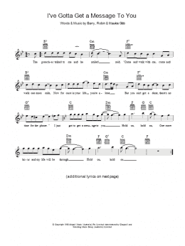 page one of I've Gotta Get A Message To You (Lead Sheet / Fake Book)