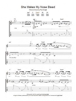 page one of She Makes My Nose Bleed (Guitar Tab)