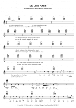 page one of My Little Angel (Lead Sheet / Fake Book)