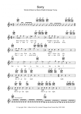 page one of Sorry (Lead Sheet / Fake Book)