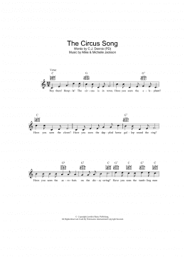 page one of The Circus Song (Lead Sheet / Fake Book)