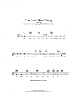 page one of The Bush Band Song (Lead Sheet / Fake Book)