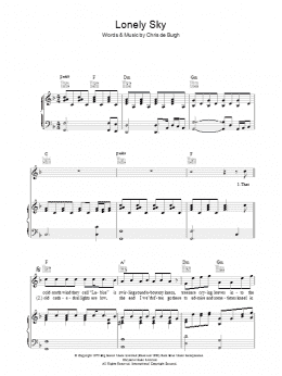 page one of Lonely Sky (Piano, Vocal & Guitar Chords)