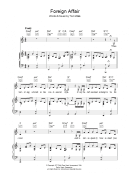 page one of Foreign Affair (Piano, Vocal & Guitar Chords)