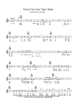 page one of You're The One That I Want (Lead Sheet / Fake Book)