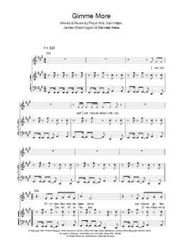 page one of Gimme More (Piano, Vocal & Guitar Chords)