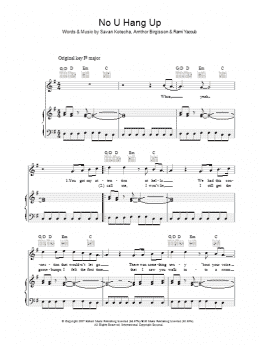 page one of No U Hang Up (Piano, Vocal & Guitar Chords)