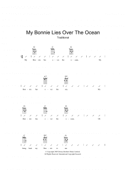 page one of My Bonnie Lies Over The Ocean (Ukulele Chords/Lyrics)