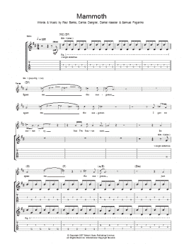page one of Mammoth (Guitar Tab)