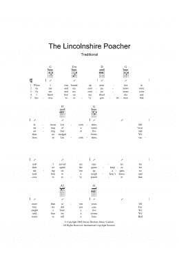page one of The Lincolnshire Poacher (Ukulele Chords/Lyrics)