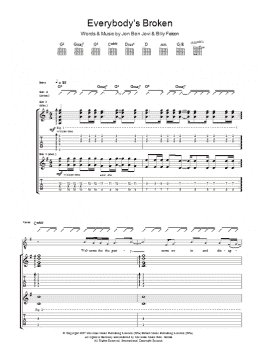 page one of Everybody's Broken (Guitar Tab)