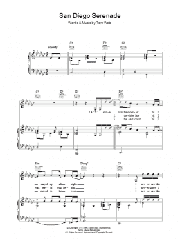 page one of San Diego Serenade (Piano, Vocal & Guitar Chords)
