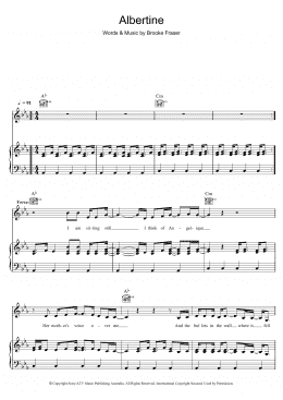 page one of Albertine (Piano, Vocal & Guitar Chords)