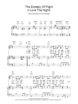 page one of The Ecstasy Of Flight (I Love The Night) (Piano, Vocal & Guitar Chords)