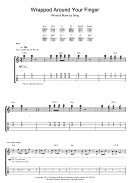 page one of Wrapped Around Your Finger (Guitar Tab)
